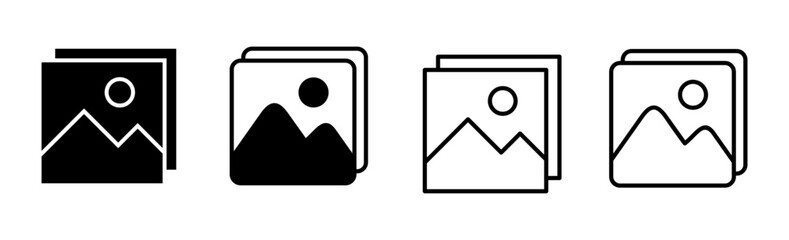 Picture icon set. photo gallery icon symbol