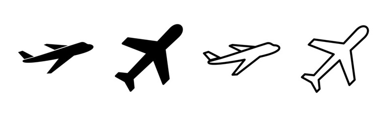 Plane icon set. Airplane icon vector. Flight transport symbol. Travel illustration. Holiday symbol