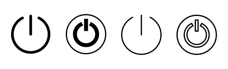 Power icon set. Power Switch Icon. Electric power