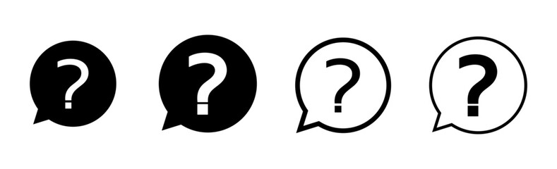 Question icon set. question mark icon vector.