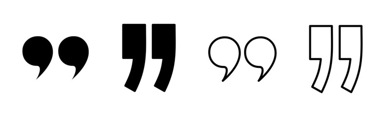 Quote icon set. Quotation mark symbol.