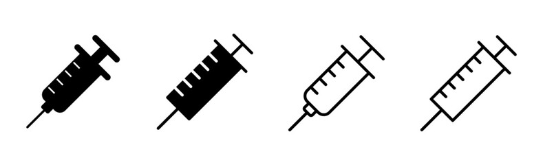 Syringe icon set. injection icon vector.