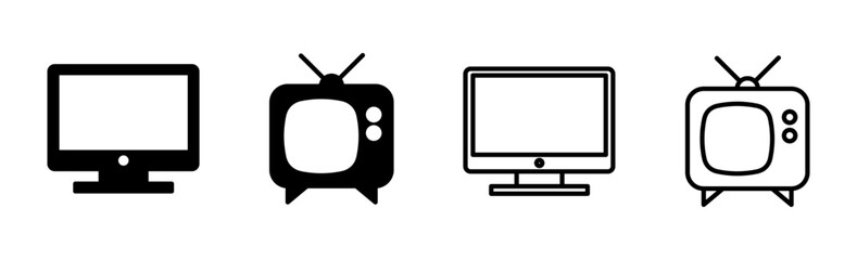Tv icon set. television icon vector