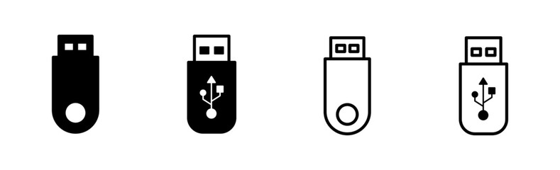 Usb icon set. Flash disk icon vector
