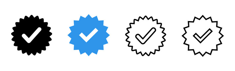verified icon set. verification check mark. approved icon