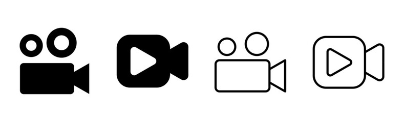 Video icon set. video camera icon vector. movie sign. cinema