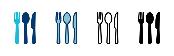Fork, Spoon, and Knife isolated on white background. Restaurant icon. food icon. Eat. Cutlery icon.