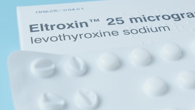Qawra, Malta - 01.11.2024 Details with Eltroxin medicine, a cure for Hypothyroidism. High quality photo