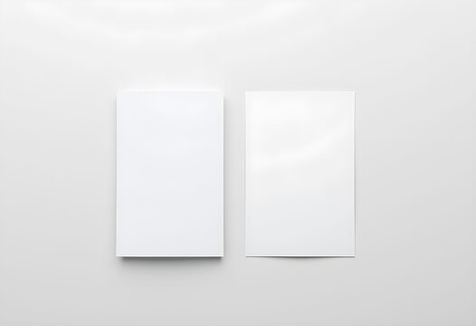 Two blank white cards on a gray background with subtle lighting effects