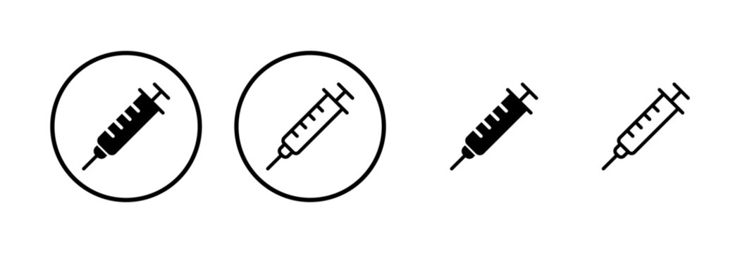 Syringe icon logo design. injection sign and symbol.vaccine icon