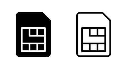 Sim card icon symbol for apps and websites. dual sim card sign and symbol