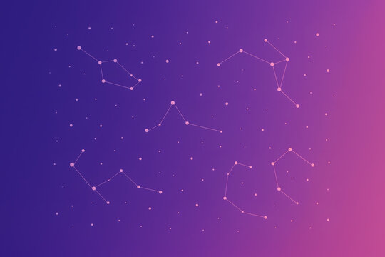 Fototapeta Minimalist Violet to Rose Constellation Gradient Background