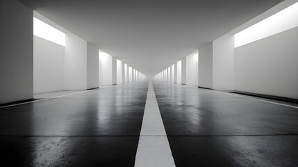 Minimal Avenue in a Zen Urban Space Depicts Stark Polished Architecture with Calming Contemporary Design Elements