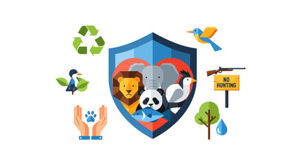 World Animal Welfare day. Wild Life Protection. Protect animal habitat. Ecological awareness. Take responsibility.