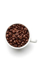 Fototapeta premium Coffee Beans in a White Cup.