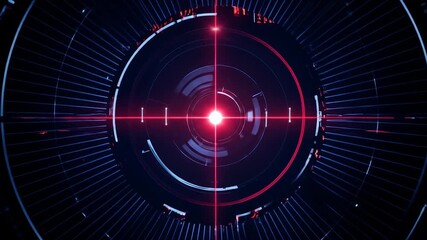 Abstract futuristic hud interface with glowing digital elements - Powered by Adobe