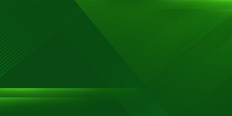 Abstract green sporty background template vector with shiny lines and lights. Green background with strong pattern design