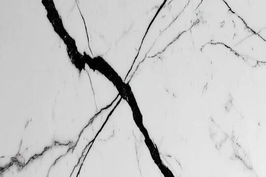 Striking white surface with bold, interlaced black veining