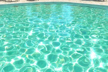 Shimmering turquoise pool water with sunlight reflections