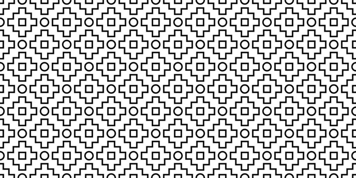 outline chakana or Andean cross seamless pattern