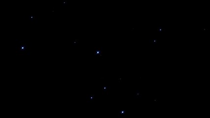 Blue twinkling star particle animation on black background with glowing light sparkles, dreamy cosmic motion perfect for space visuals, fantasy scenes, and elegant overlays.