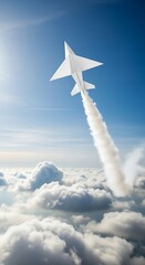 Fototapeta premium Jet Plane Soaring Through Clouds.