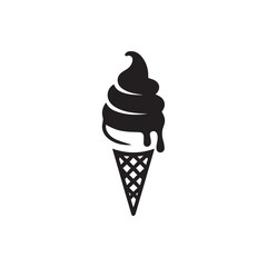 ice cream cone silhouette, black ice cream vector, ice cream set EPS, ice cream clipart black, dessert silhouette icons, cone shape vector, frozen treat, illustration, retro on white