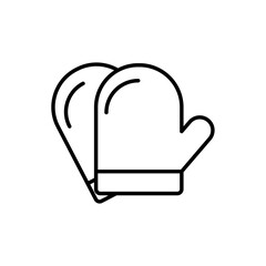 Gloves icon, vector line isolated on white background. Trendy and modern design.