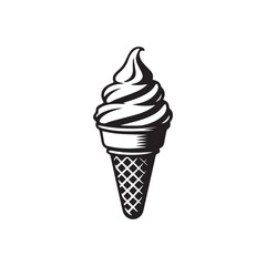 vector ice cream cone silhouette isolated on a white background