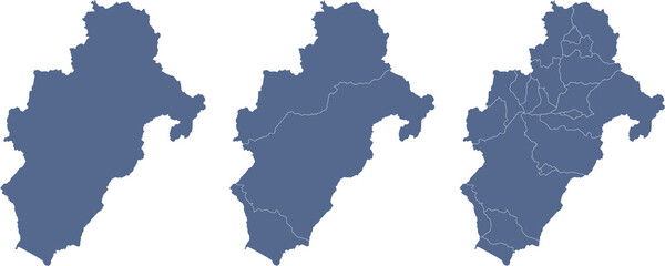 Map of MOQUEGUA, a department of Peru, with its territorial divisions