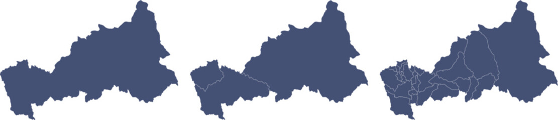 Map of PASCO, a department of Peru, with its territorial divisions