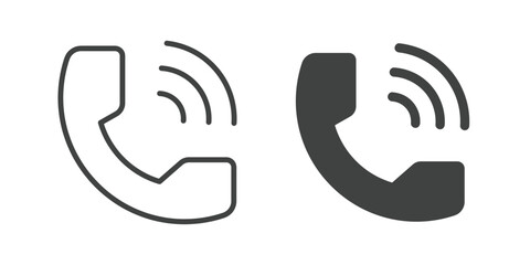 Calling Icon. Line and glyph solid icon