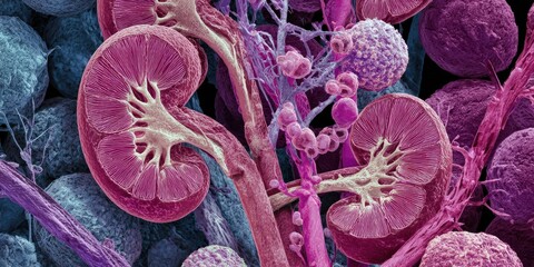 Detailed scientific microbiology research scene showcasing bacteria, microorganisms, laboratory equipment, and advanced microscopy techniques in a modern biology lab