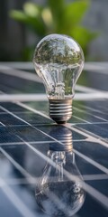 Innovative solar-powered lightbulb showcasing eco-friendly energy technology with sustainable illumination, modern design, and environmentally conscious solutions