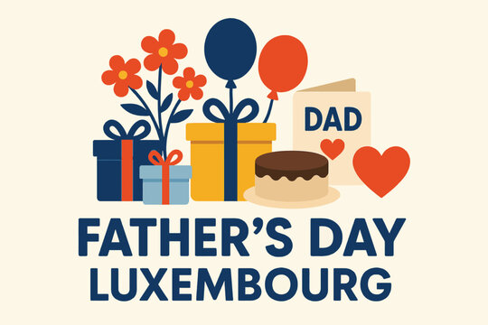 Father’s Day Luxembourg, fatherhood celebration illustration, family appreciation design, paternal love 