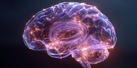 Futuristic digital brain with neural network visualization showcasing advanced artificial intelligence, innovative technology, and modern neural science concepts