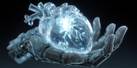 Futuristic digital heart anatomy visualization showcasing innovative medical technology, healthcare advancements, and detailed human organ illustration for research and healthcare industry