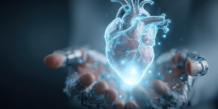 Detailed digital illustration of human heart anatomy highlighting cardiovascular system, medical science, healthcare technology, and biological structure for educational and professional use