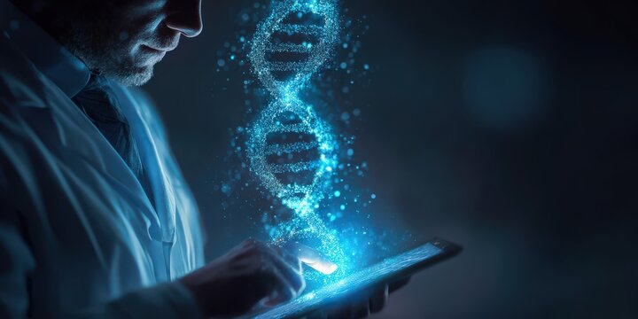 Innovative DNA and genetic research technology showcasing molecular biology, biotech industry, healthcare advancements, gene therapy, and scientific discovery