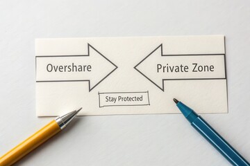 Arrows pointing to Overshare and Private Zone with text in view