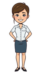 Fototapeta premium Female bank employee isolated on white background.
