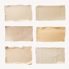 Beige torn paper design element set