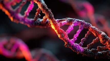 Close Up of a Detailed DNA Double Helix Structure