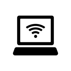 Laptop with WiFi Symbol Connectivity and Network Access Illustration
