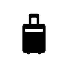 Simplified Black Suitcase Icon for Travel and Transportation Designs