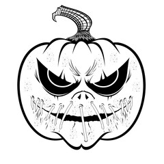 halloween pumpkin head in black and white