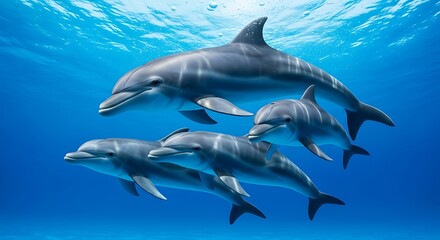 Naklejka premium Pod of Dolphins.