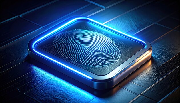 Digital fingerprint scanner integrated into a metallic surface