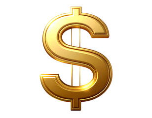  Elegant Golden Dollar Icon for Finance and Success Isolated