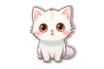 Obraz premium Kawaii cat sticker animal mammal kitten.